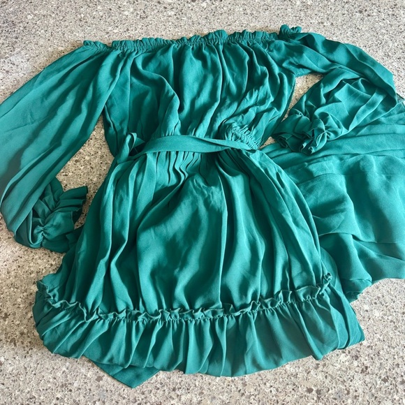 Baltic Born Hunter Green Maxi Off-the-Shoulder Dress, NWT, Women's Size M - Picture 2 of 6